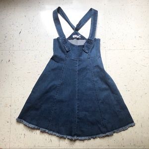 BCBGeneration Denim Overall Skirt *POCKETS*